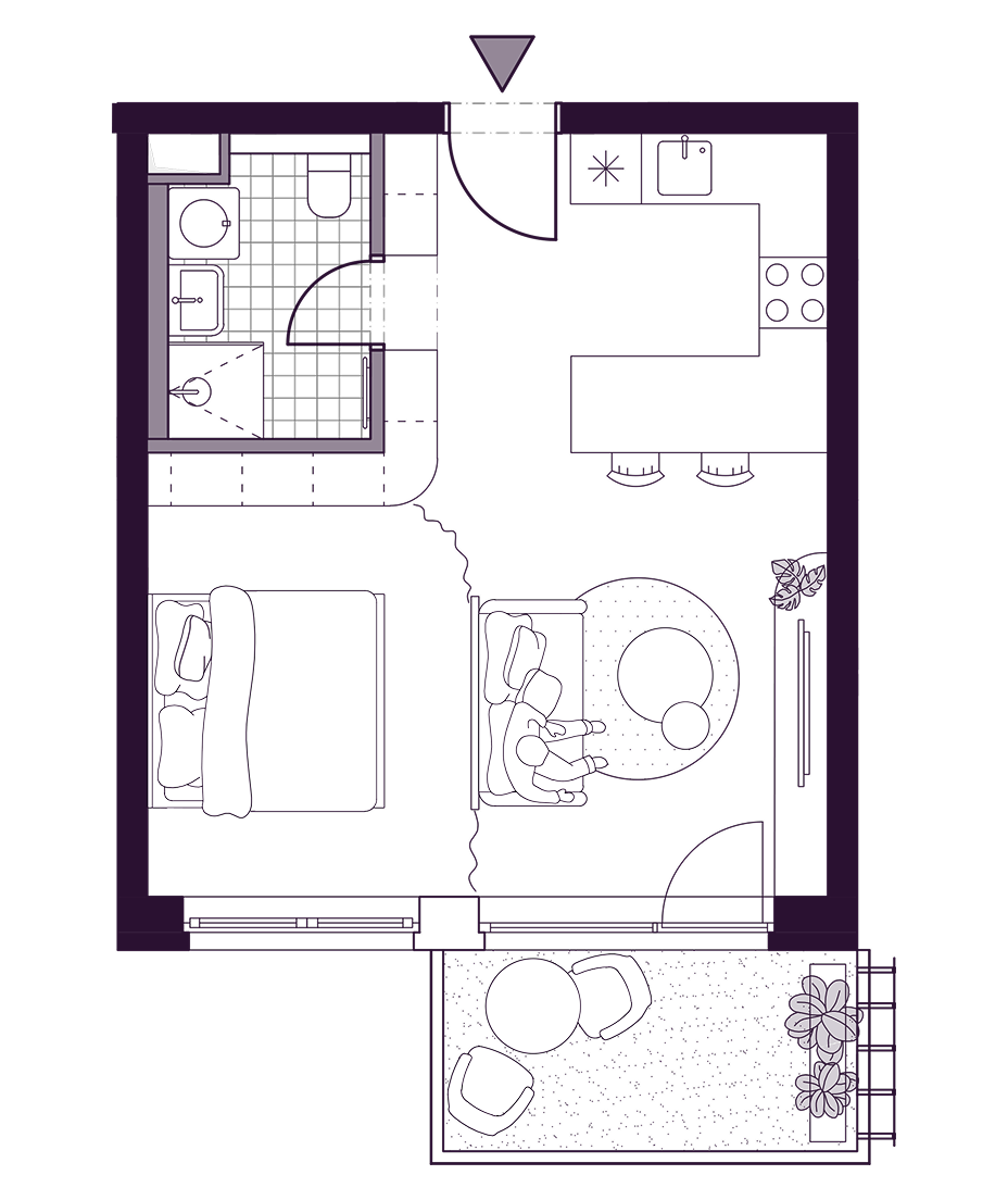 1-izbový byt H203